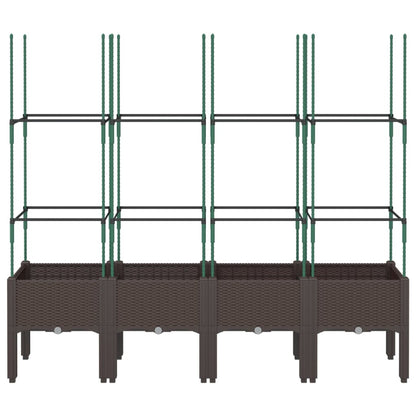 vidaXL Jardinière avec treillis marron 160x40x142,5 cm PP