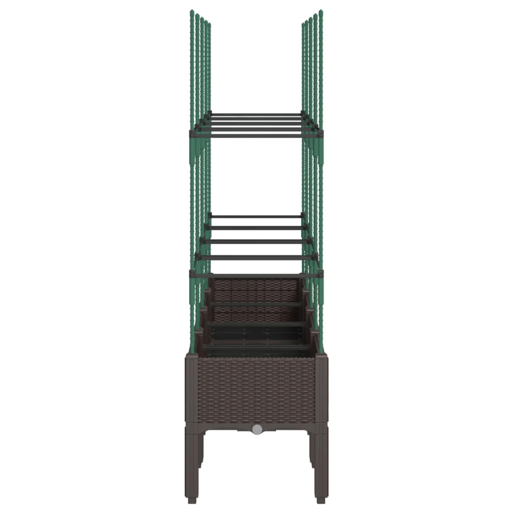 vidaXL Jardinière avec treillis marron 160x40x142,5 cm PP