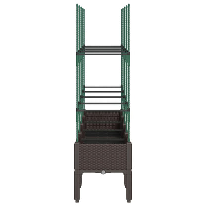 vidaXL Jardinière avec treillis marron 160x40x142,5 cm PP