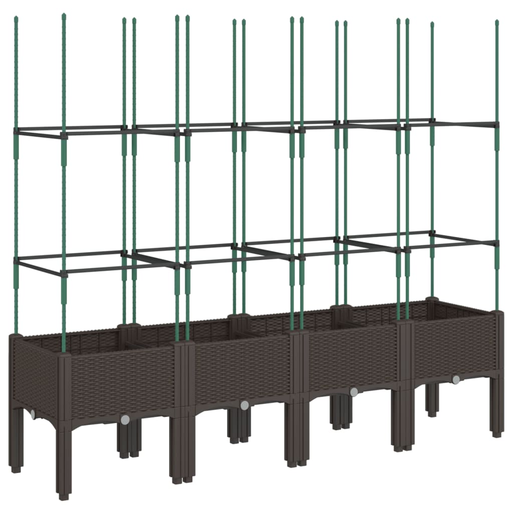 vidaXL Jardinière avec treillis marron 160x40x142,5 cm PP