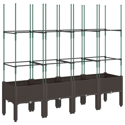 vidaXL Jardinière avec treillis marron 160x40x142,5 cm PP