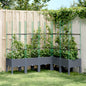 vidaXL Jardinière avec treillis gris 160x120x142,5 cm PP