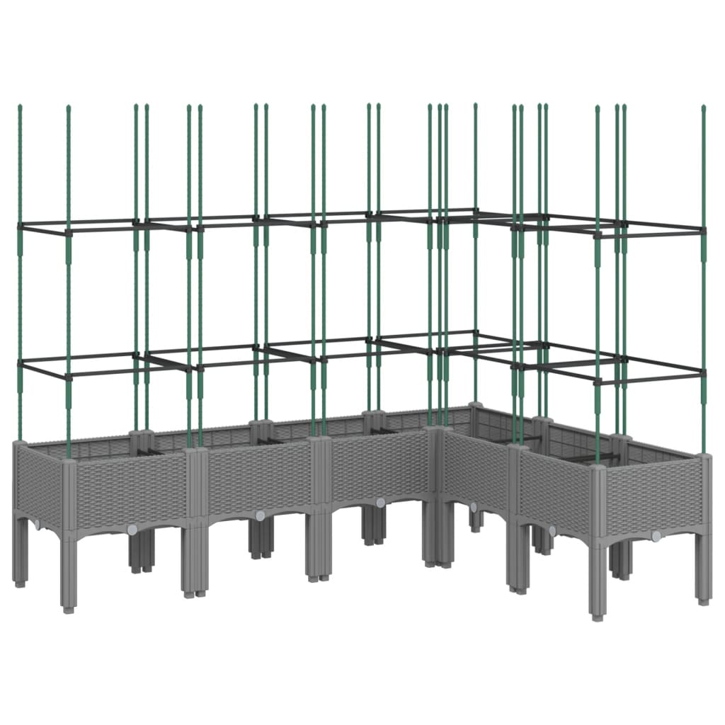 vidaXL Jardinière avec treillis gris clair 160x120x142,5 cm PP