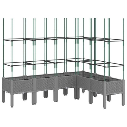 vidaXL Jardinière avec treillis gris clair 160x120x142,5 cm PP