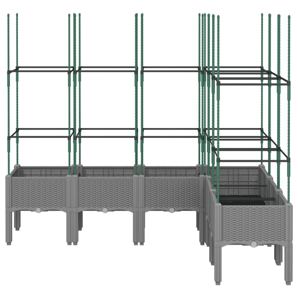 vidaXL Jardinière avec treillis gris clair 160x120x142,5 cm PP