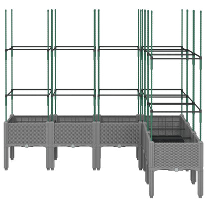 vidaXL Jardinière avec treillis gris clair 160x120x142,5 cm PP