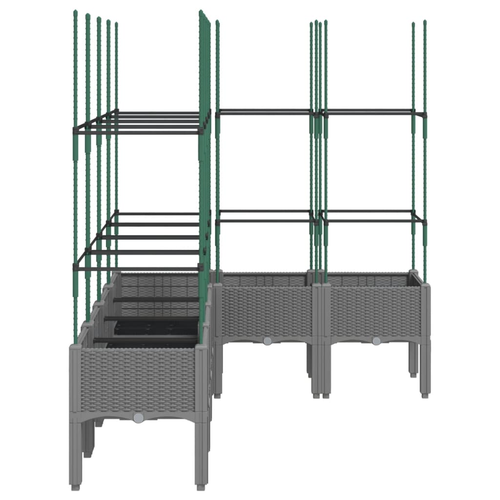 vidaXL Jardinière avec treillis gris clair 160x120x142,5 cm PP
