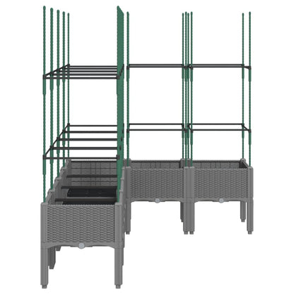 vidaXL Jardinière avec treillis gris clair 160x120x142,5 cm PP