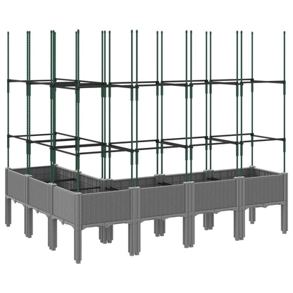 vidaXL Jardinière avec treillis gris clair 160x120x142,5 cm PP
