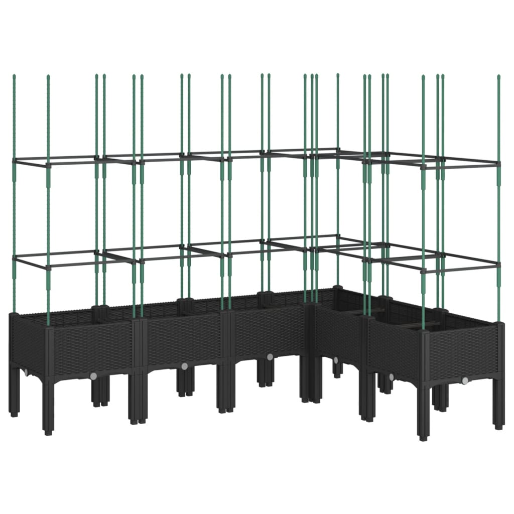 vidaXL Jardinière avec treillis noir 160x120x142,5 cm PP