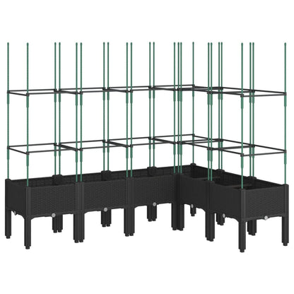 vidaXL Jardinière avec treillis noir 160x120x142,5 cm PP