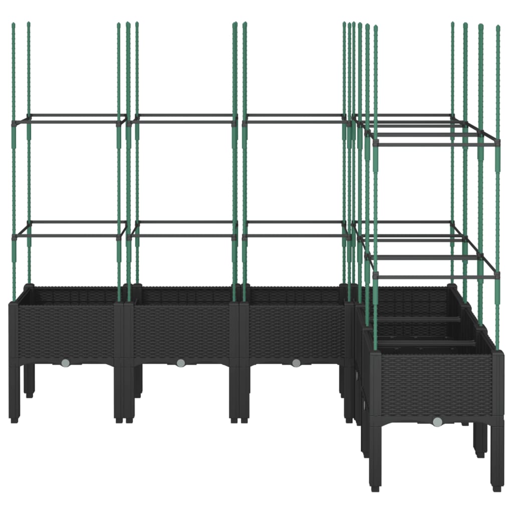 vidaXL Jardinière avec treillis noir 160x120x142,5 cm PP