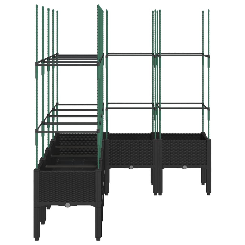 vidaXL Jardinière avec treillis noir 160x120x142,5 cm PP