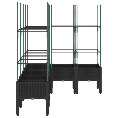 vidaXL Jardinière avec treillis noir 160x120x142,5 cm PP
