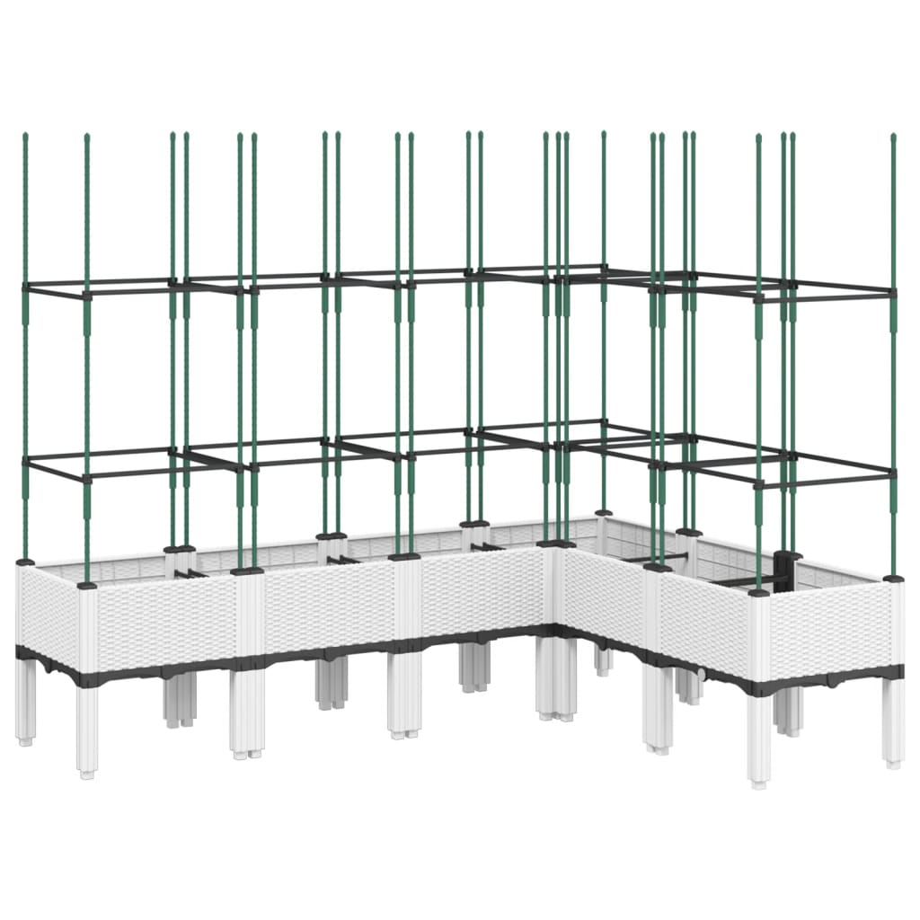 vidaXL Jardinière avec treillis blanc 160x120x142,5 cm PP
