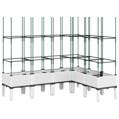 vidaXL Jardinière avec treillis blanc 160x120x142,5 cm PP