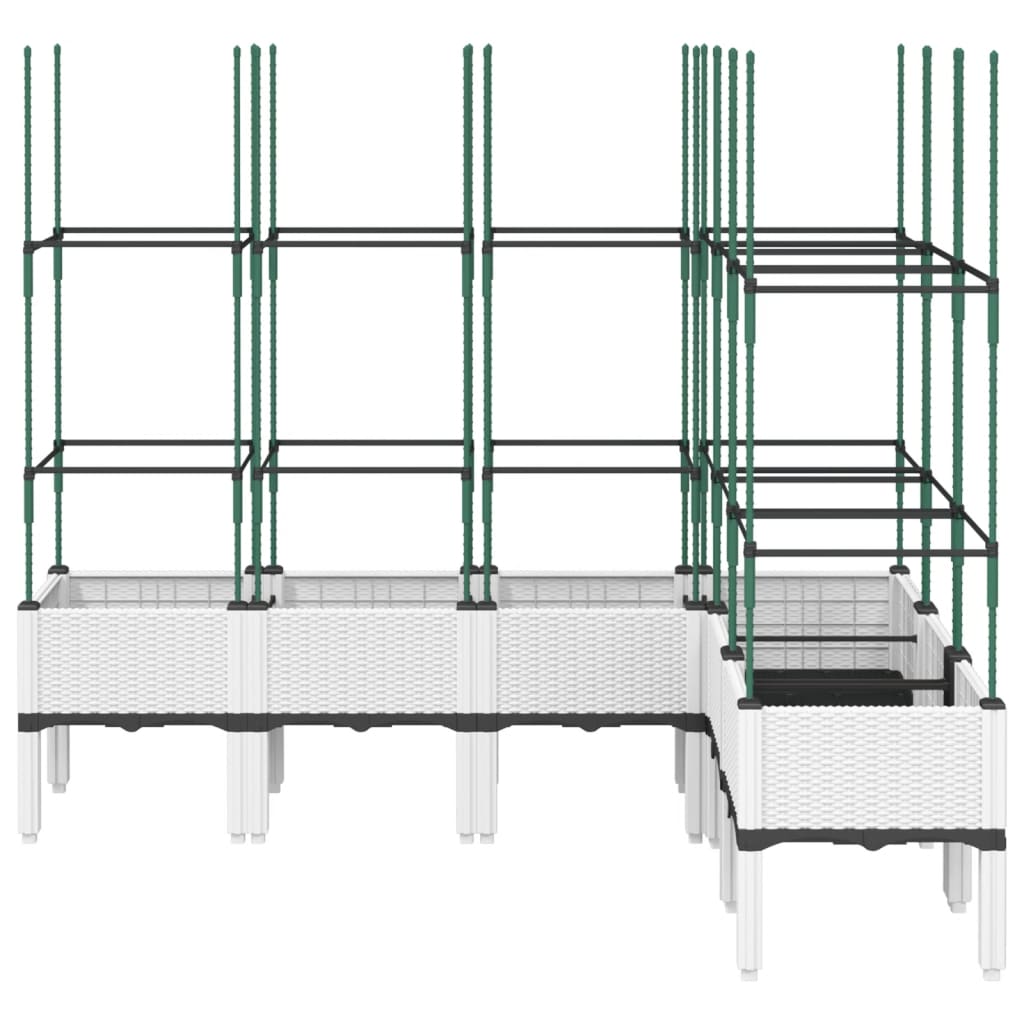 vidaXL Jardinière avec treillis blanc 160x120x142,5 cm PP