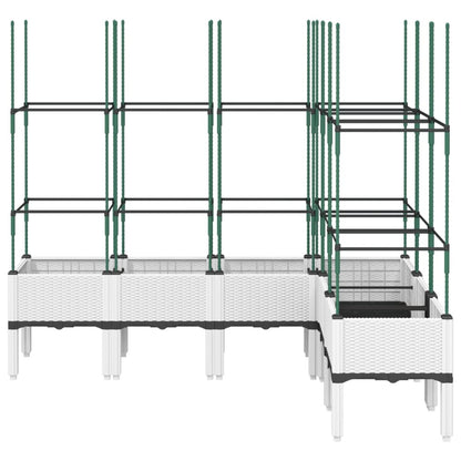 vidaXL Jardinière avec treillis blanc 160x120x142,5 cm PP