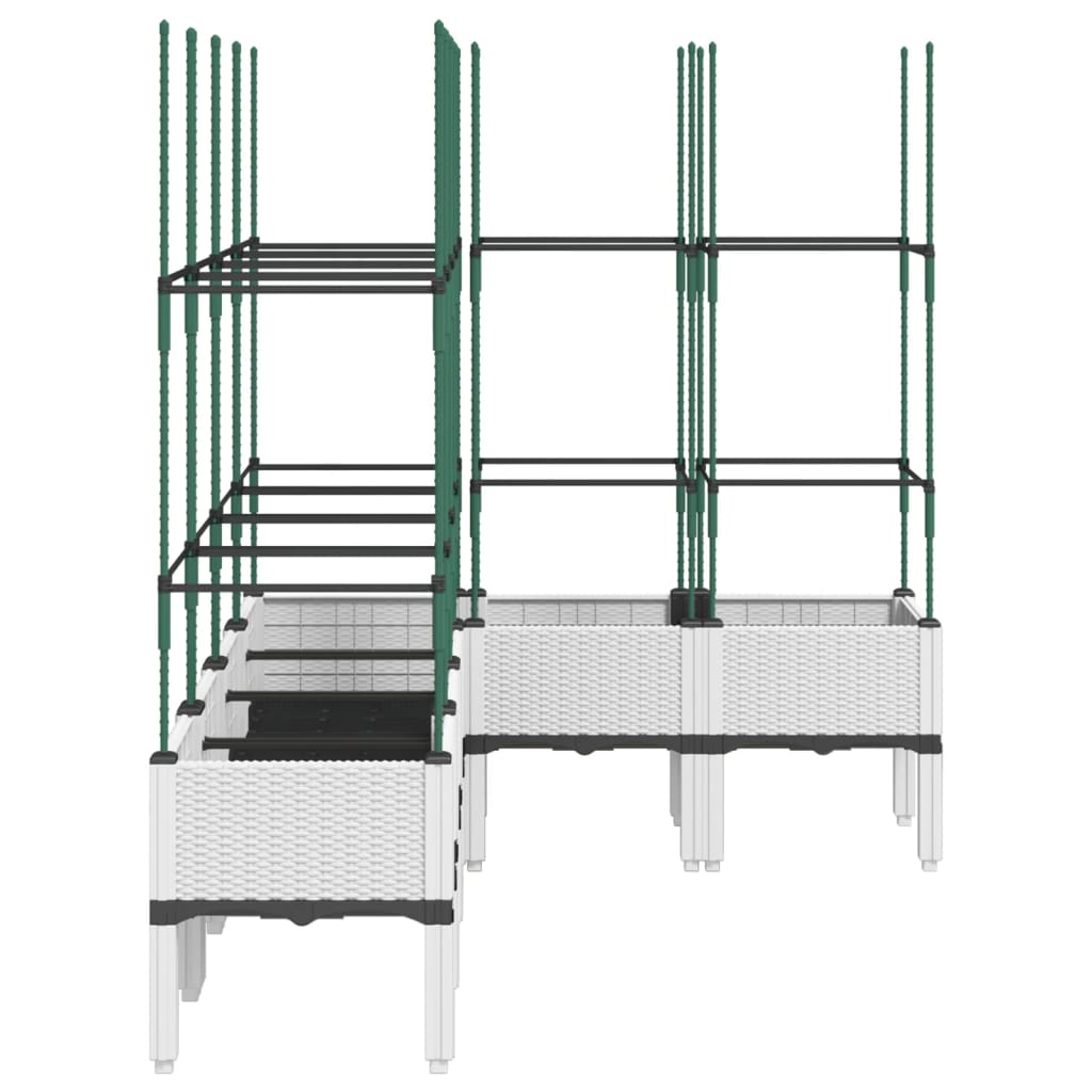 vidaXL Jardinière avec treillis blanc 160x120x142,5 cm PP