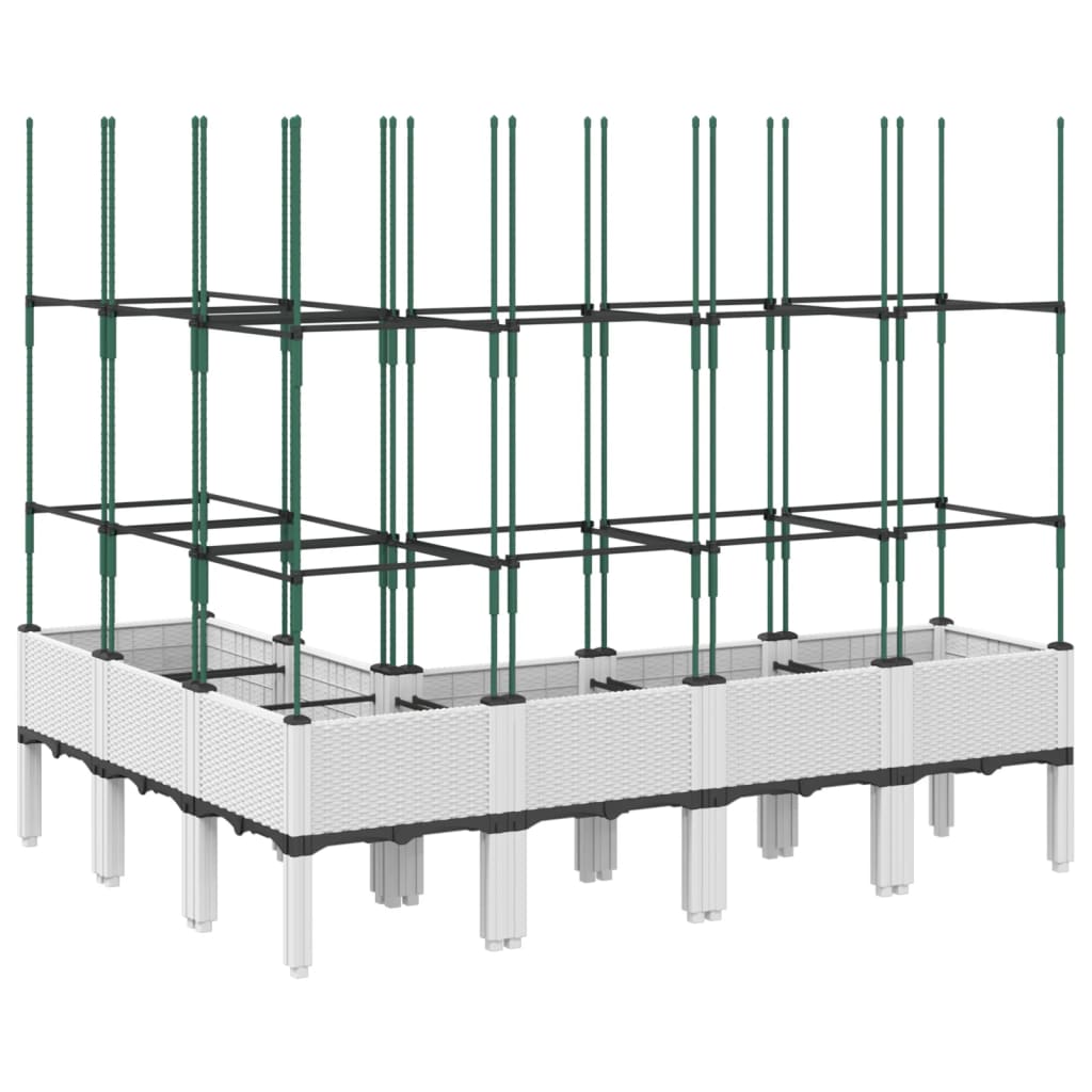vidaXL Jardinière avec treillis blanc 160x120x142,5 cm PP