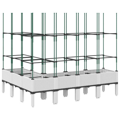 vidaXL Jardinière avec treillis blanc 160x120x142,5 cm PP