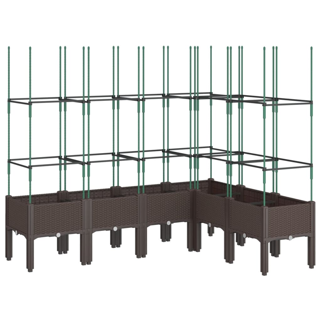 vidaXL Jardinière avec treillis marron 160x120x142,5 cm PP