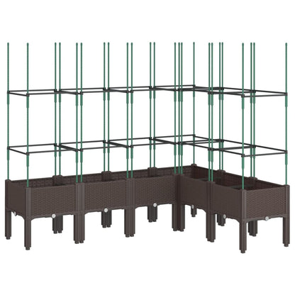 vidaXL Jardinière avec treillis marron 160x120x142,5 cm PP