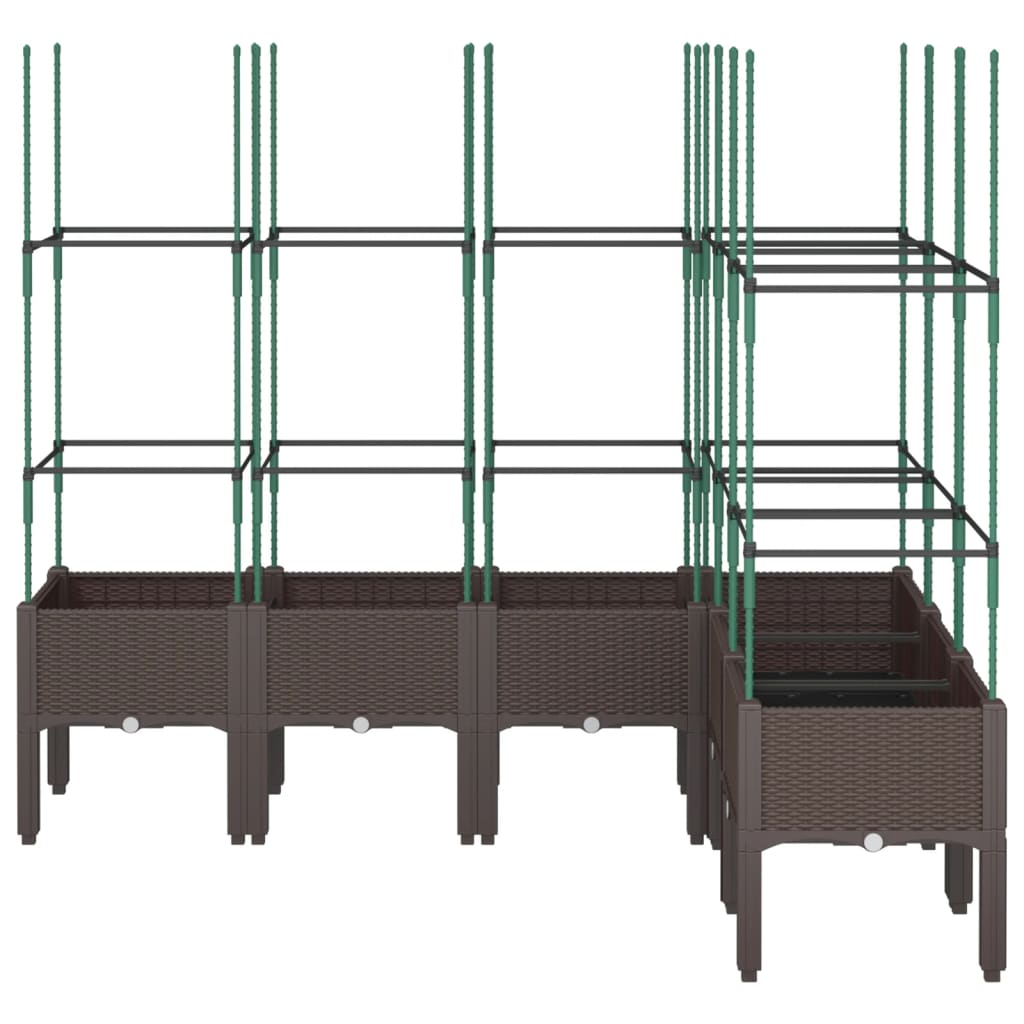 vidaXL Jardinière avec treillis marron 160x120x142,5 cm PP