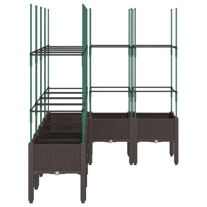 vidaXL Jardinière avec treillis marron 160x120x142,5 cm PP