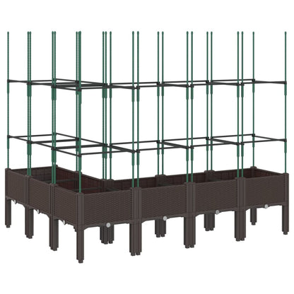 vidaXL Jardinière avec treillis marron 160x120x142,5 cm PP