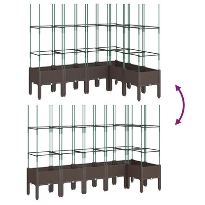 vidaXL Jardinière avec treillis marron 160x120x142,5 cm PP