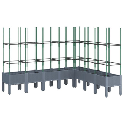 vidaXL Jardinière avec treillis gris 200x160x142,5 cm PP