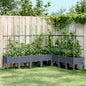vidaXL Jardinière avec treillis gris 200x160x142,5 cm PP