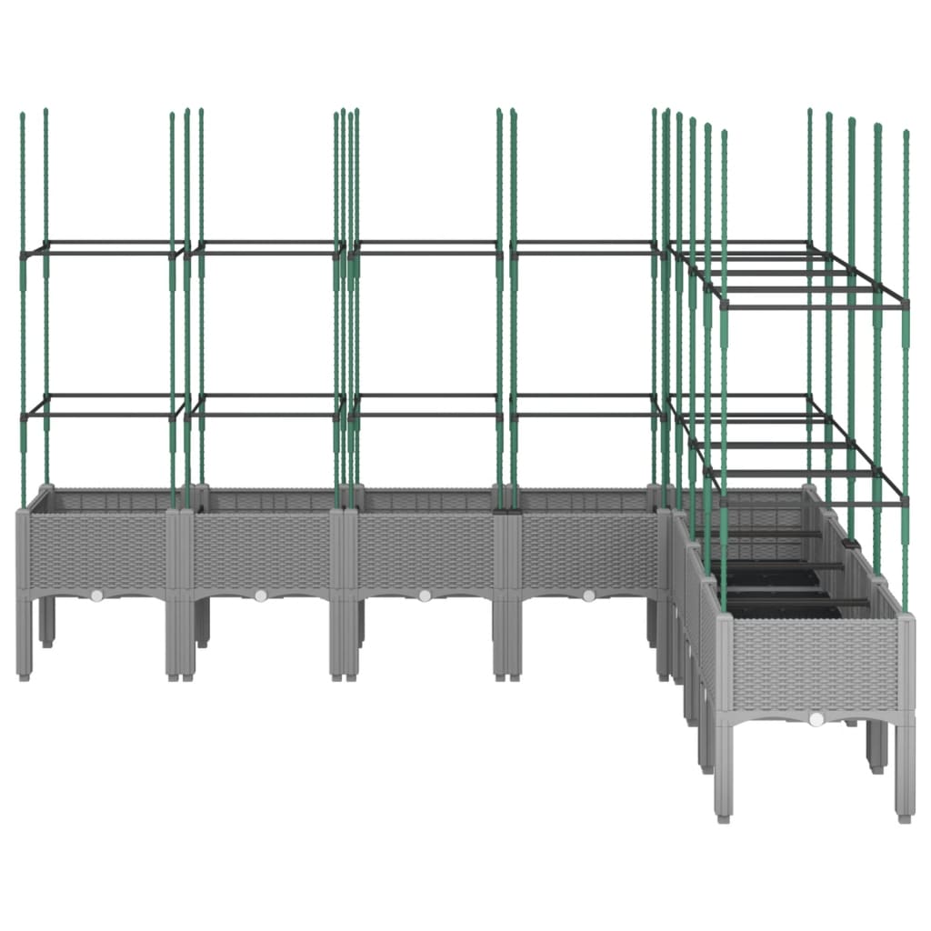 vidaXL Jardinière avec treillis gris clair 200x160x142,5 cm PP