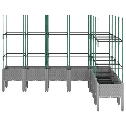 vidaXL Jardinière avec treillis gris clair 200x160x142,5 cm PP