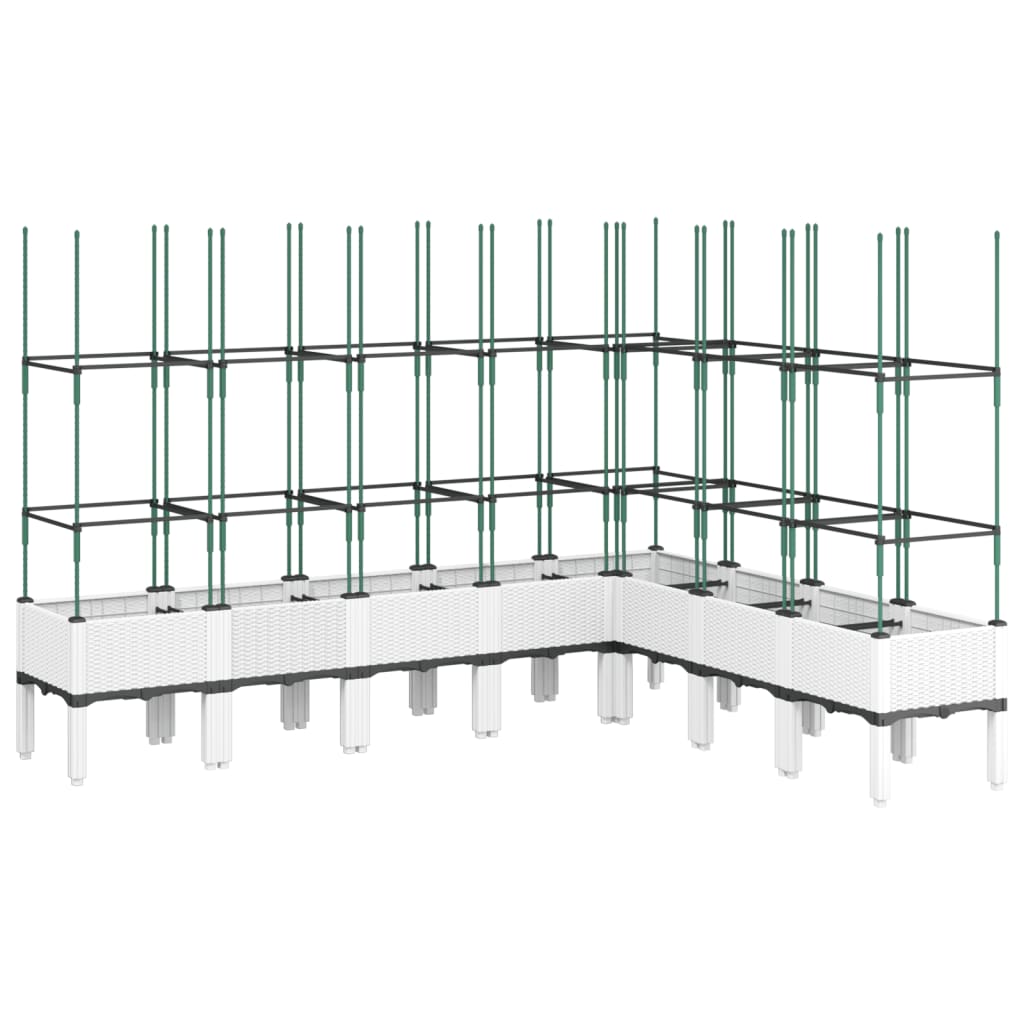 vidaXL Jardinière avec treillis blanc 200x160x142,5 cm PP