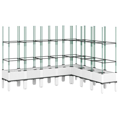 vidaXL Jardinière avec treillis blanc 200x160x142,5 cm PP