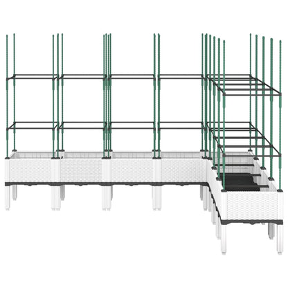 vidaXL Jardinière avec treillis blanc 200x160x142,5 cm PP