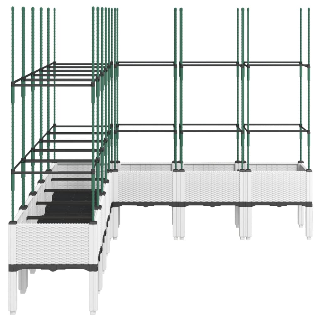 vidaXL Jardinière avec treillis blanc 200x160x142,5 cm PP