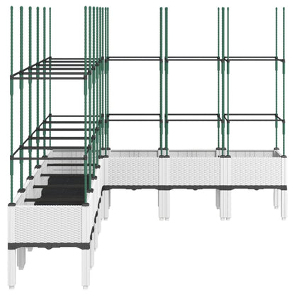 vidaXL Jardinière avec treillis blanc 200x160x142,5 cm PP