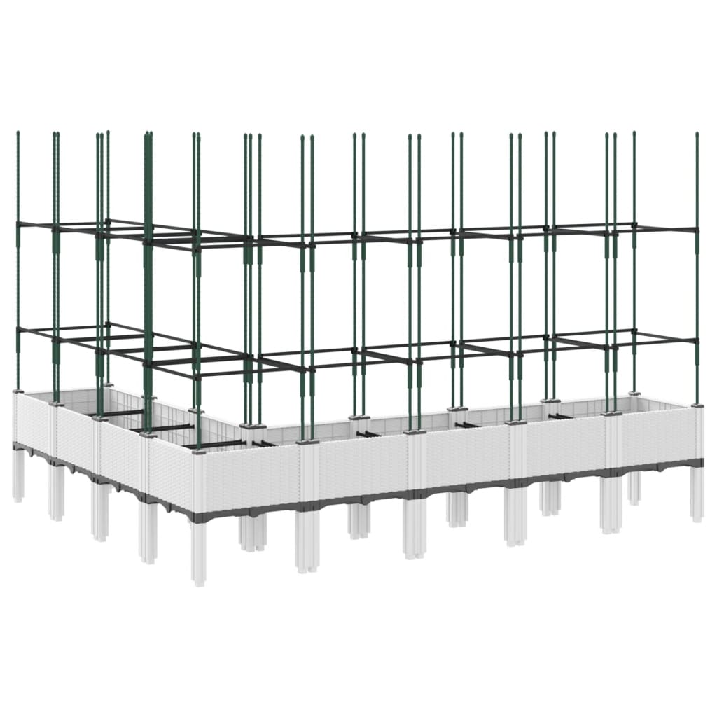vidaXL Jardinière avec treillis blanc 200x160x142,5 cm PP