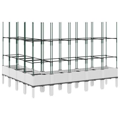 vidaXL Jardinière avec treillis blanc 200x160x142,5 cm PP