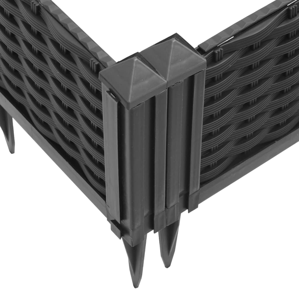 vidaXL Jardinière avec piquets noir 42,5x42,5x28,5 cm PP