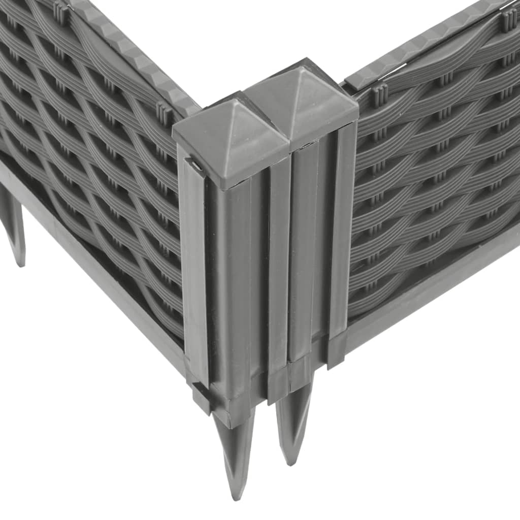 vidaXL Jardinière avec piquets gris clair 42,5x42,5x28,5 cm PP