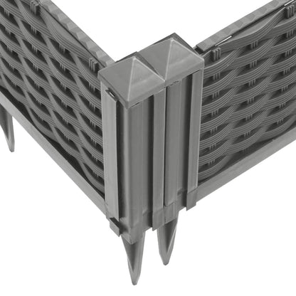 vidaXL Jardinière avec piquets gris clair 42,5x42,5x28,5 cm PP