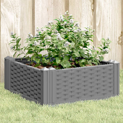 vidaXL Jardinière avec piquets gris clair 42,5x42,5x28,5 cm PP
