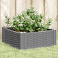 vidaXL Jardinière avec piquets gris clair 42,5x42,5x28,5 cm PP