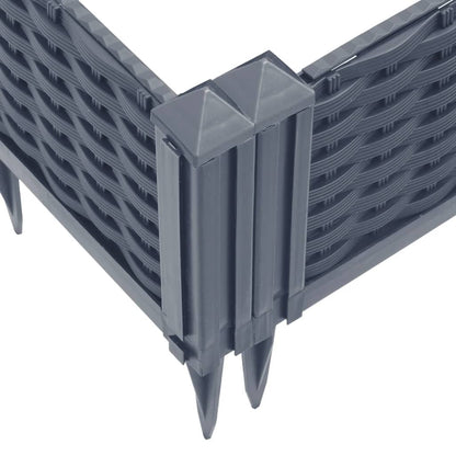 vidaXL Jardinière avec piquets gris 42,5x42,5x28,5 cm PP