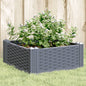 vidaXL Jardinière avec piquets gris 42,5x42,5x28,5 cm PP