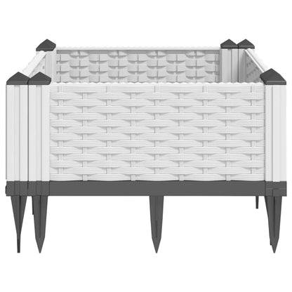 vidaXL Jardinière avec piquets blanc 42,5x42,5x28,5 cm PP